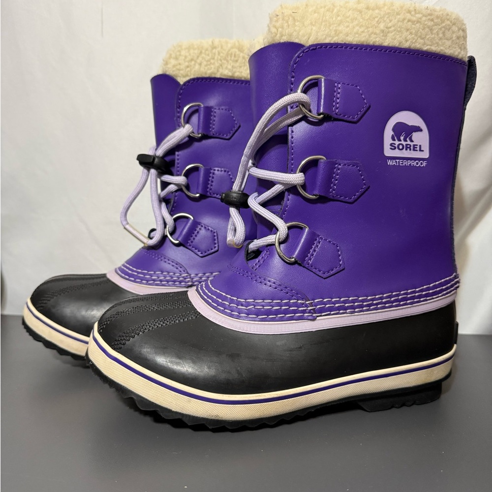 Sorel Kids Waterproof Purple and Black Boots